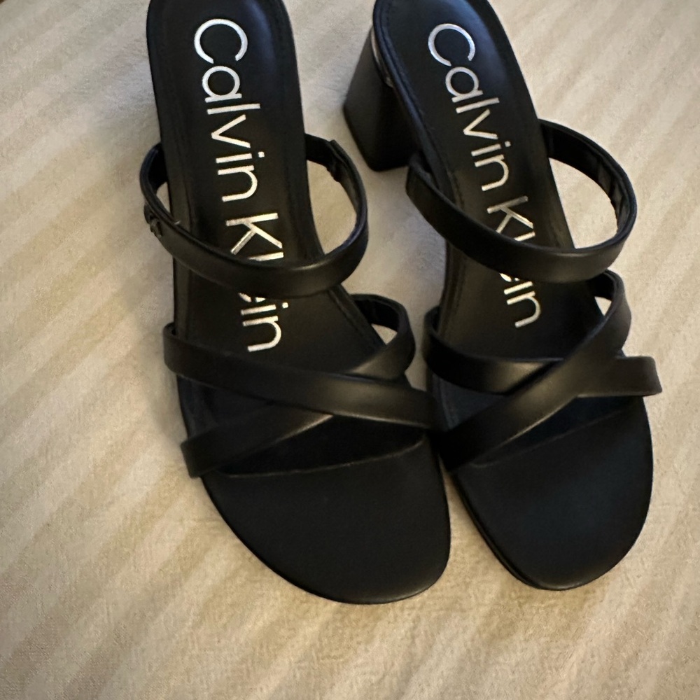 Calvin Klein Women's Black Strappy Heels